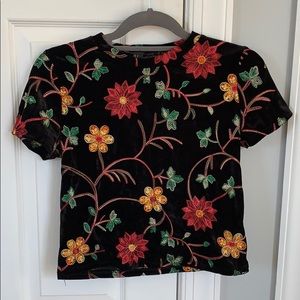 Forever 21 velvet cropped top